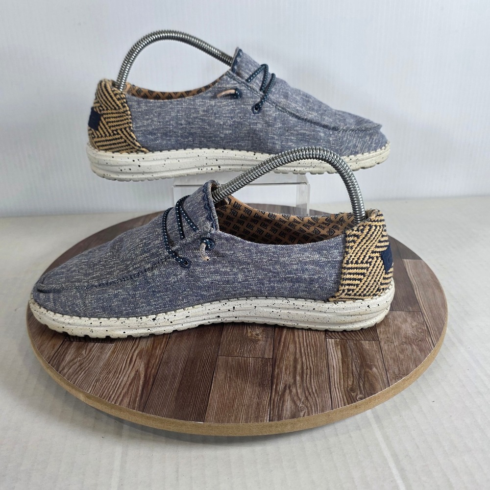 Hey Dude Wendy Chambray Lapis Blue Women Size 10 Blue Slip On Casual Shoes